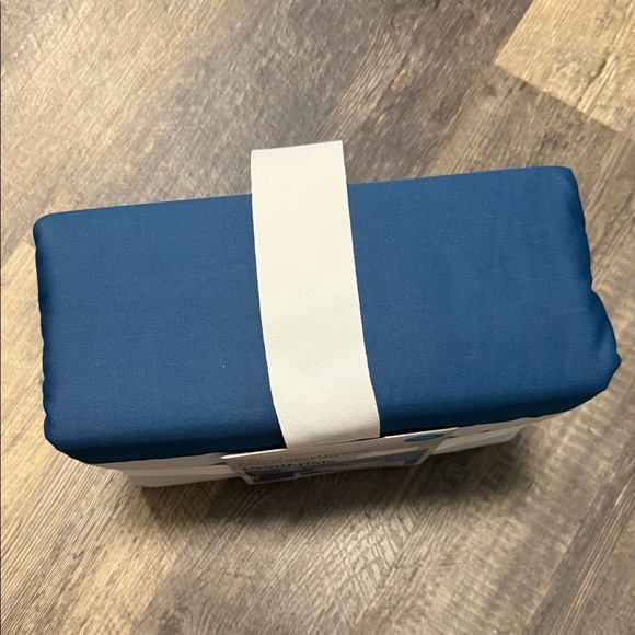 3 pc Room Essentials cotton blend Two-Tone Blue Duvet king Cover Set - Picture 4 of 9